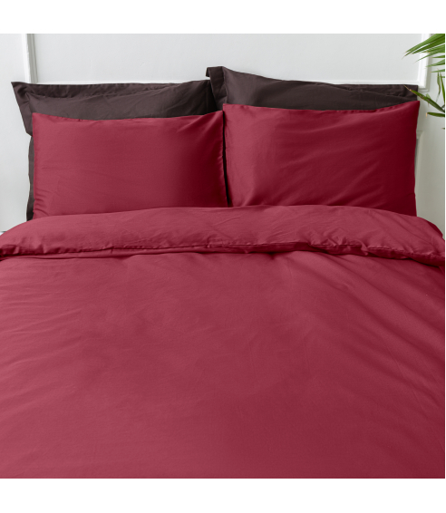 Pościel satyna bawełniana PREMIUM „Maroon“. Pościel Satynowa Premium