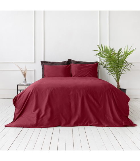 Pościel satyna bawełniana PREMIUM „Maroon“. Pościel Satynowa Premium