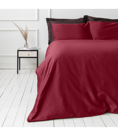 Pościel satyna bawełniana PREMIUM „Maroon“. Pościel Satynowa Premium