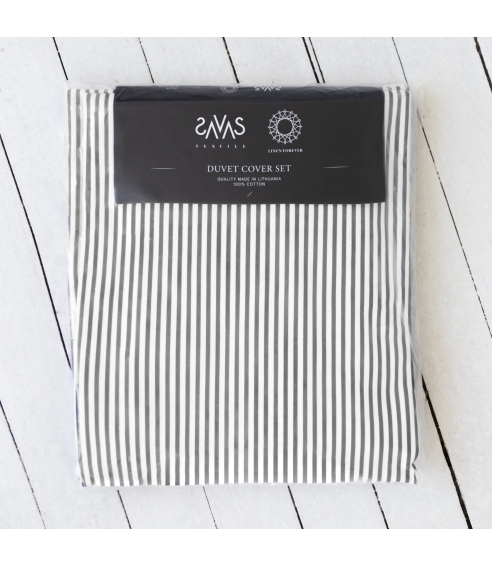 Pościel bawełniana „Grey stripe“. Pościel bawełniana
