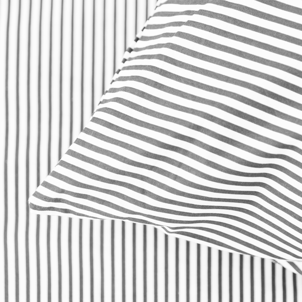 Pościel bawełniana „Grey stripe“. Pościel bawełniana, 140x200 cm