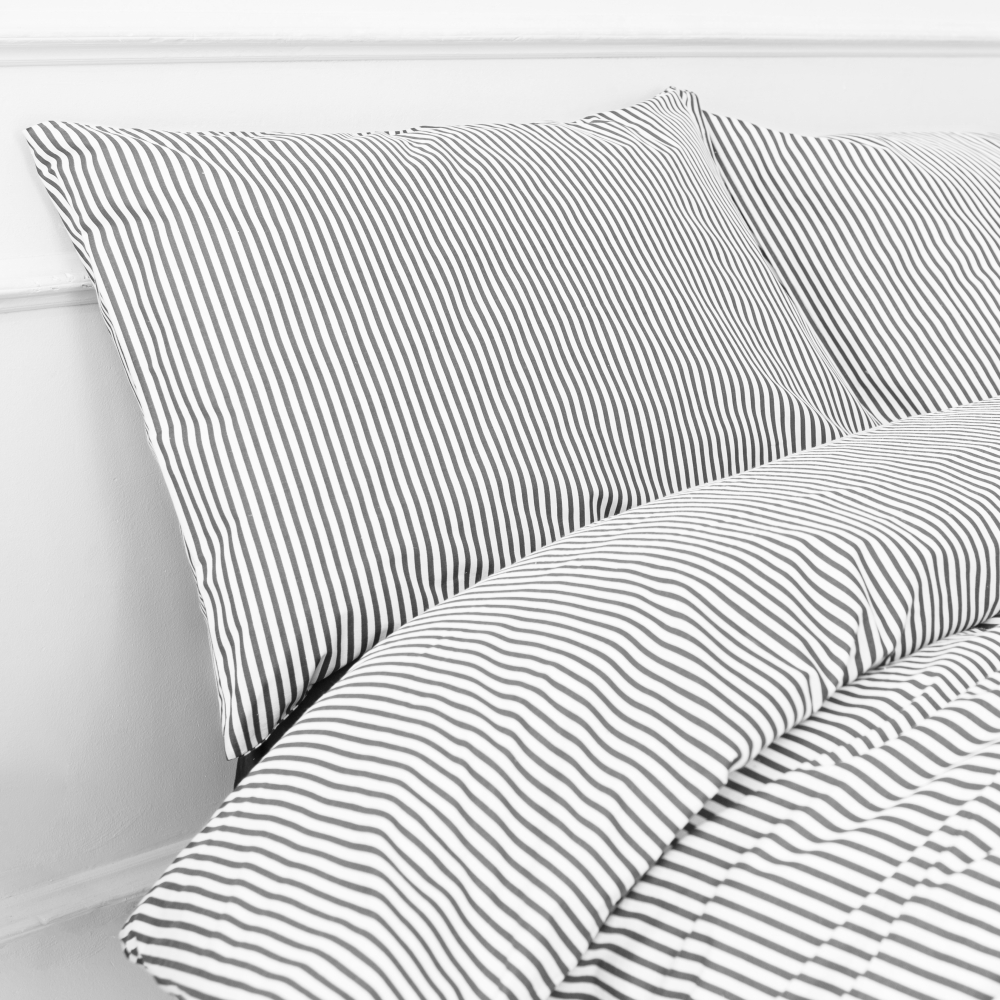 Pościel bawełniana „Grey stripes“. Pościel bawełniana, 140x200 cm, 160x200 cm, 200x200 cm, 200x220 cm, 220x240 cm