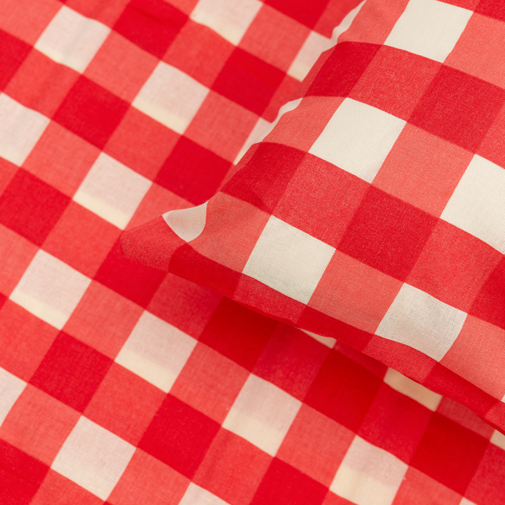 Pościel bawełniana „Red grid”. Pościel dla niemowląt, 90x120 cm, 100x135 cm, 100x140 cm, 110x140 cm