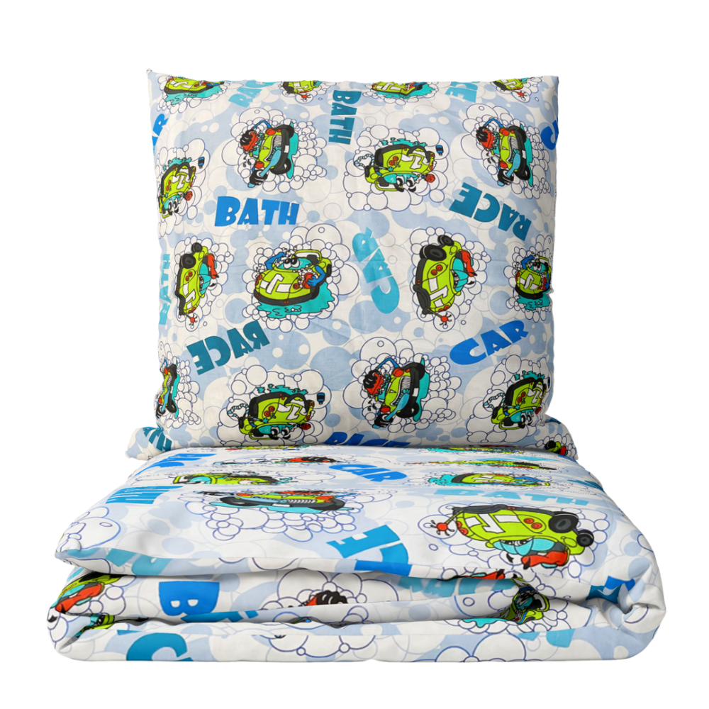 Pościeli dziecięcej "Bath blue". Pościel dla niemowląt, 90x120 cm, 100x135 cm, 100x140 cm, 110x140 cm, 140x200 cm, 150x200 cm