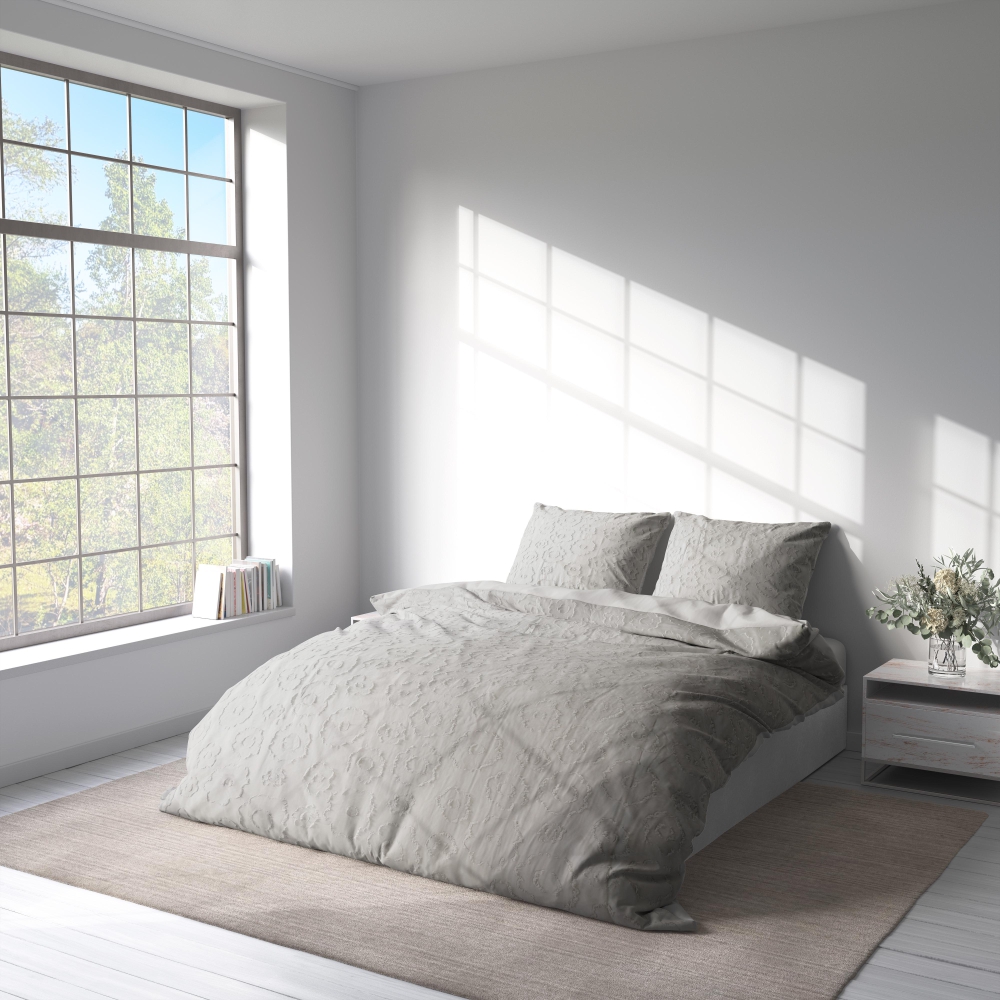 Kora komplet pościeli "Grey Floro". Komplety pościeli 200x200, 200x200 cm, 200x220 cm
