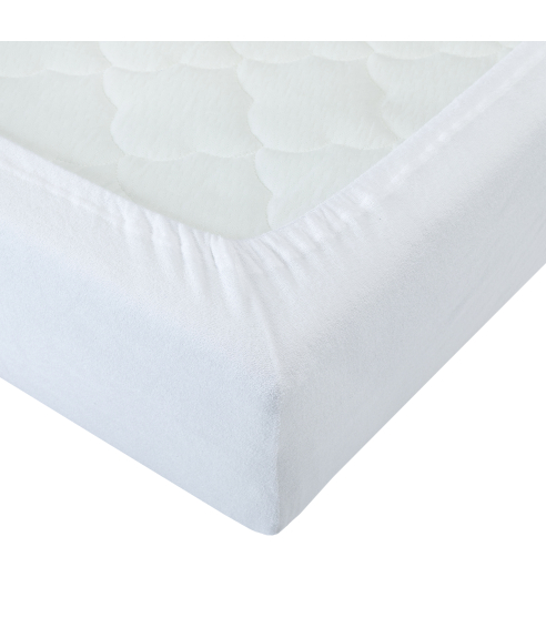 Prześcieradło frotte z gumą „White Terry sheet“. Prześcieradło z gumką 160x200