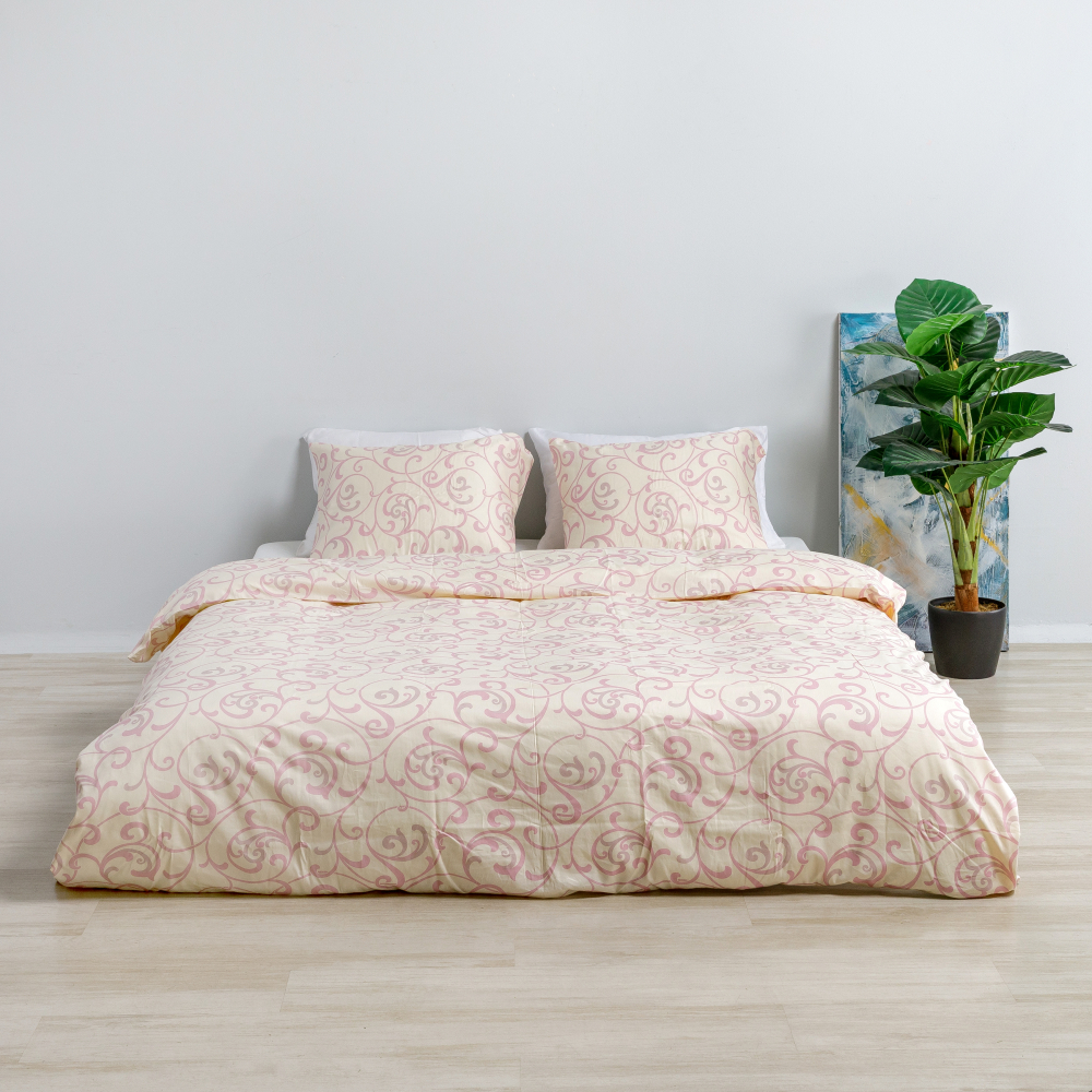 Pościel satyna bawełniana PREMIUM „Pink curls“. Pościel Satynowa Premium, 160x200 cm, 200x200 cm, 200x220 cm