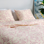 Pościel satyna bawełniana PREMIUM „Pink curls“. Pościel Satynowa Premium, 160x200 cm, 200x200 cm, 200x220 cm