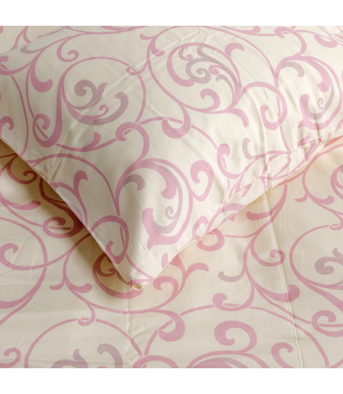 Pościel satyna bawełniana PREMIUM „Pink curls“. Pościel Satynowa Premium