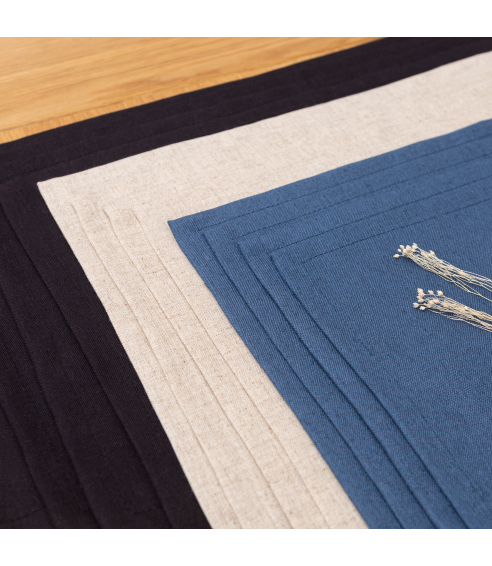 Podkładki na stół „Linen royal blue“ 4 szt.. Lniane obrusy