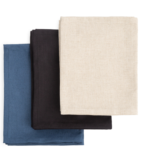 Podkładki na stół „Linen royal blue“ 4 szt.. Lniane obrusy
