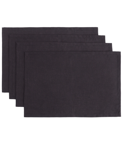 Podkładki na stół „Linen black“ 4 szt.. Lniane obrusy