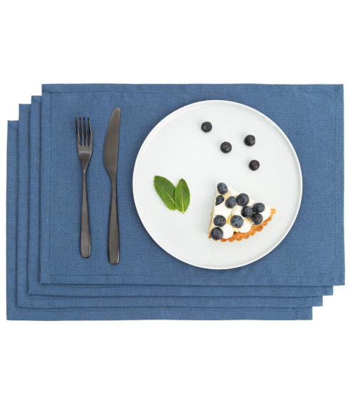 Podkładki na stół „Linen royal blue“ 4 szt.. Lniane obrusy