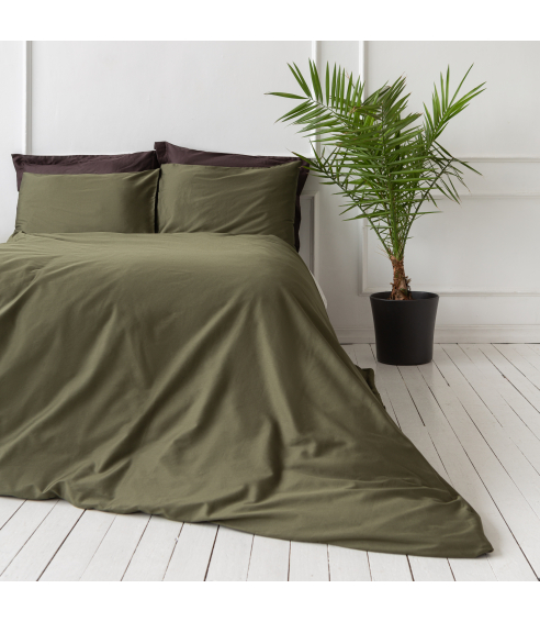 Pościel satyna bawełniana PREMIUM "Moss green“. Pościel Satynowa Premium