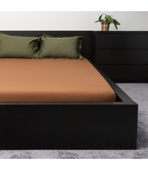 Jersey prześcieradło z gumką „Brown“. Prześcieradło z gumką 140x200