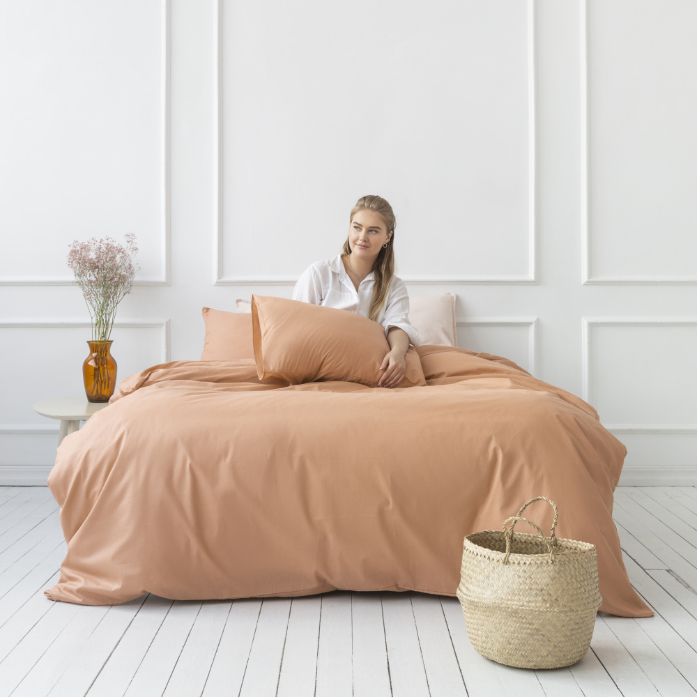 Pościel bawełniana „Classic orange“. Pościel bawełniana, 140x200 cm