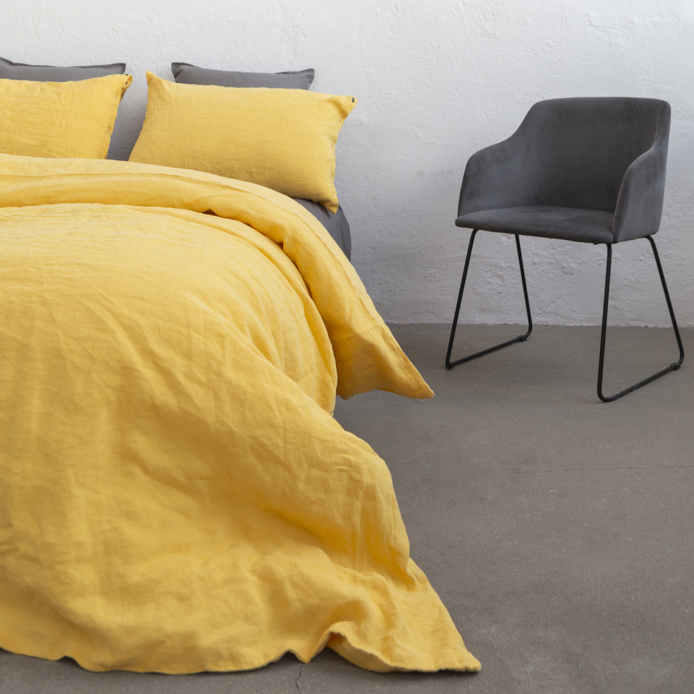 Pościel lniana „Linen yellow“. Pościel Lniana, 140x200 cm