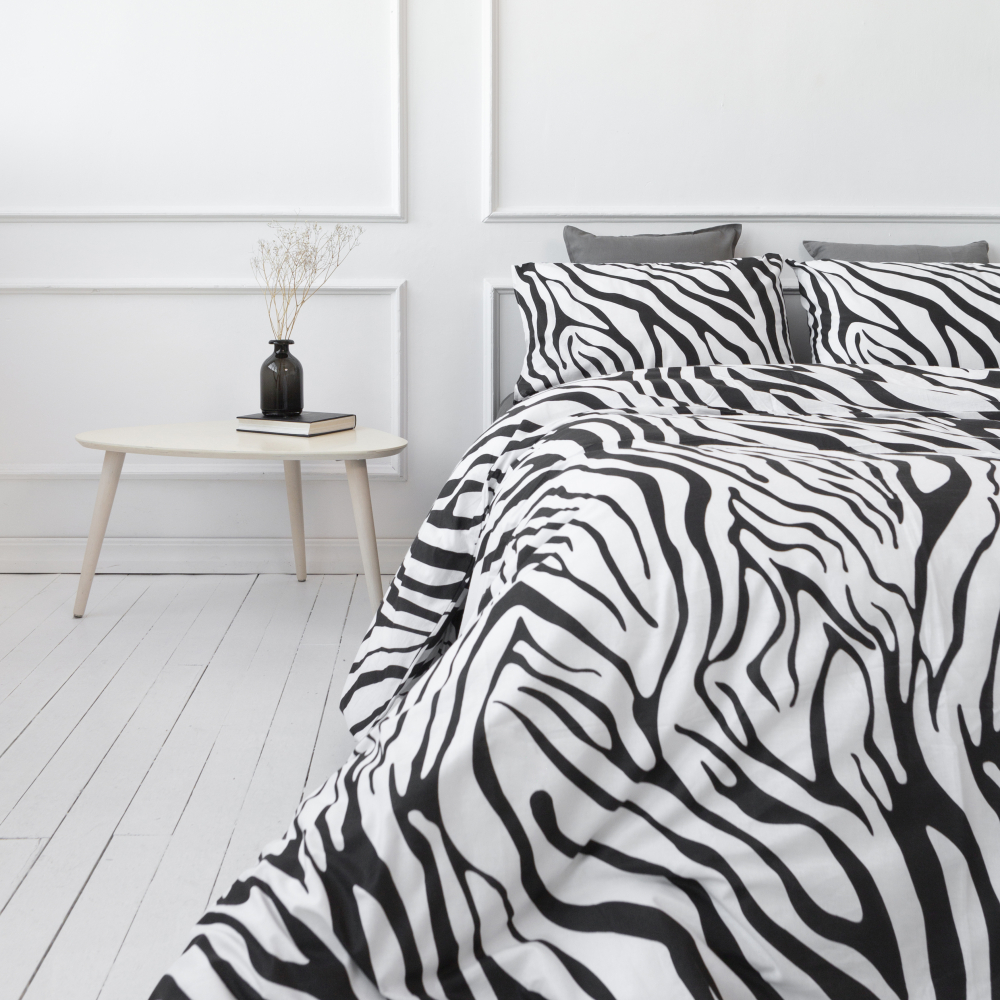 Pościel bawełniana „Zebra“. Pościel bawełniana, 140x200 cm, 160x200 cm, 200x220 cm