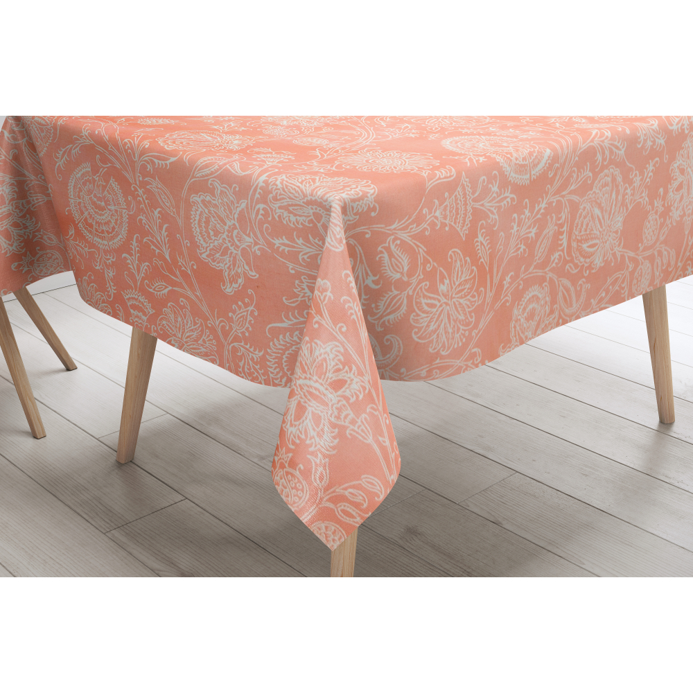 Obrus "Orange flora". Obrusy bawełniane, 140x180 cm, 140x240 cm, 140x300 cm