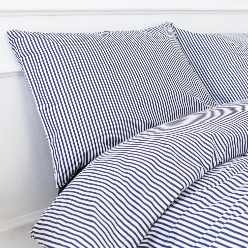 Pościel bawełniana „Blue stripes“. Pościel bawełniana, 140x200 cm