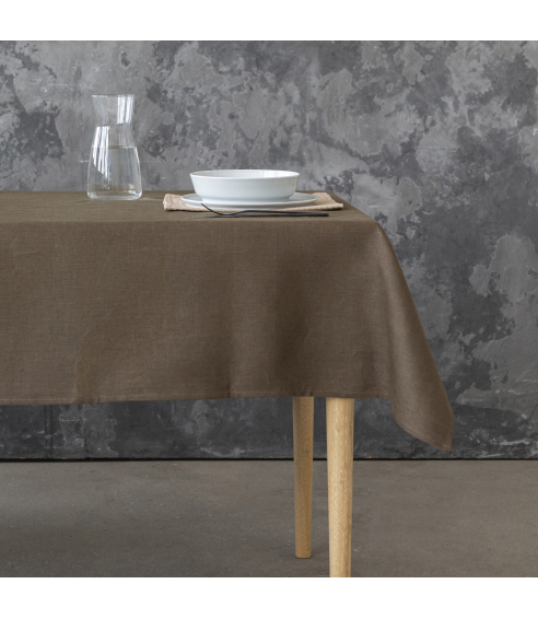 Obrus „Linen brown“. Lniane obrusy