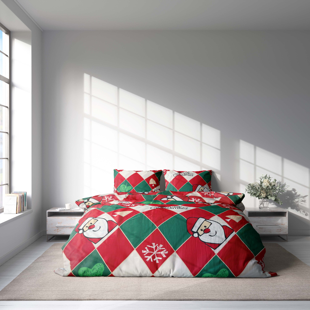 Pościel świąteczna "Santa Claus". Pościel świąteczna, 140x200 cm, 150x200 cm, 160x200 cm, 180x200 cm, 200x200 cm, 200x220 cm