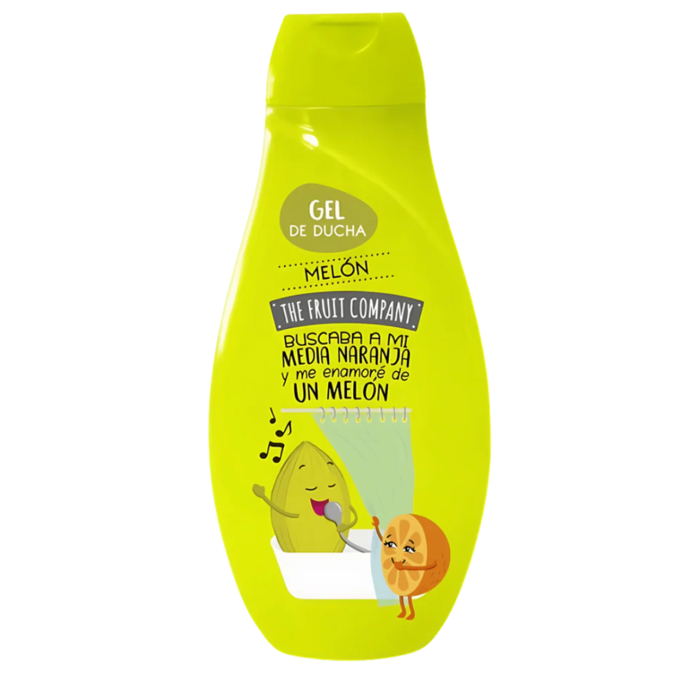 Żel pod prysznic "Shower Gel The Fruit Company Naranja un Melon". Opakowanie żelu pod prysznic o zapachu melona marki the fruit company
