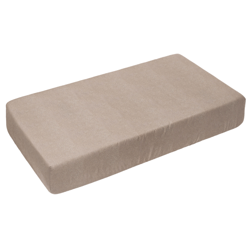 Prześcieradło frotte z gumą „Beige Terry sheet“. Prześcieradło z gumką 90x200, 90x200 cm, 160x200 cm, 180x200 cm. Luksusowy ciemnoszary zestaw pościeli o miękkim, komfortowym uczuciu, idealny do dodania elegancji twojej sypialni.