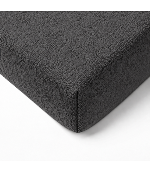 Prześcieradło frotte z gumą „Dark grey frote“. Prześcieradło z gumką 90x200