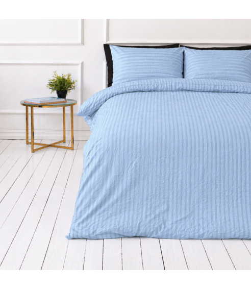 Komplet pościeli z kory  „Kora Dusty Blue“. Pościel bawełniana