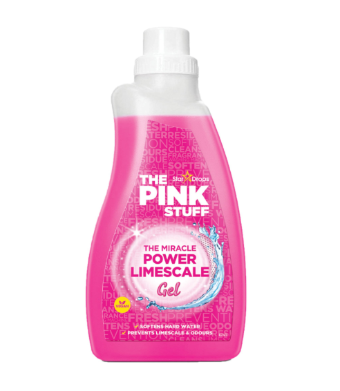 Środek do usuwania kamienia z pralki "Limescale Gel The Pink Stuff". Środki czystości