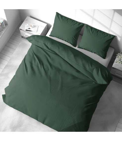 Lniana pościel "Linen Dark Green". Pościel Lniana