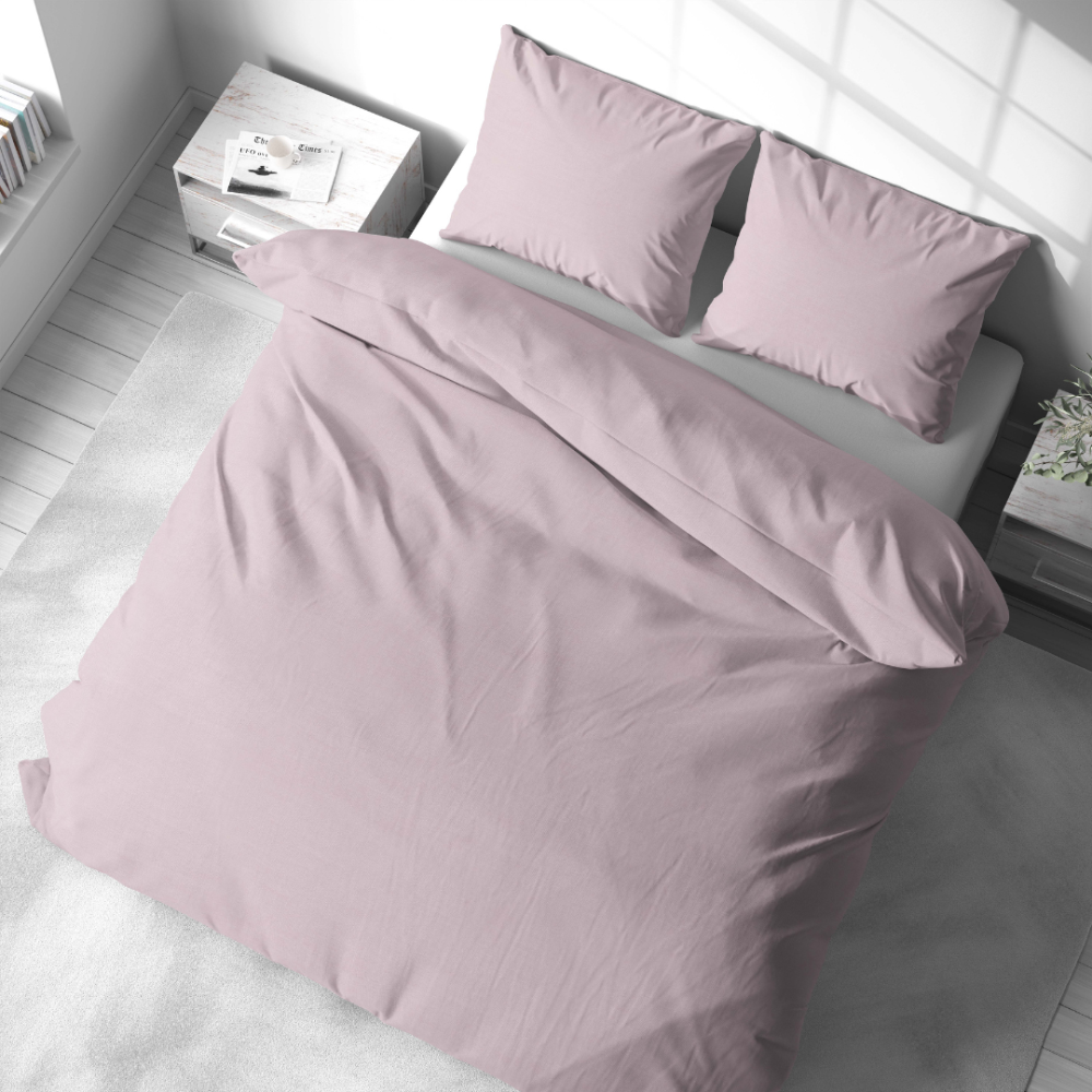 Lniana pościel "Linen Rose". Pościel Lniana, 140x200 cm, 200x200 cm, 200x220 cm, 220x240 cm. Delikatna różowa lniana pościel – poszwa i poszewki.
