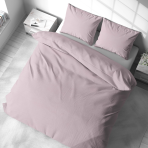 Lniana pościel "Linen Rose". Pościel Lniana, 140x200 cm, 200x200 cm, 200x220 cm, 220x240 cm. Delikatna różowa lniana pościel – poszwa i poszewki.