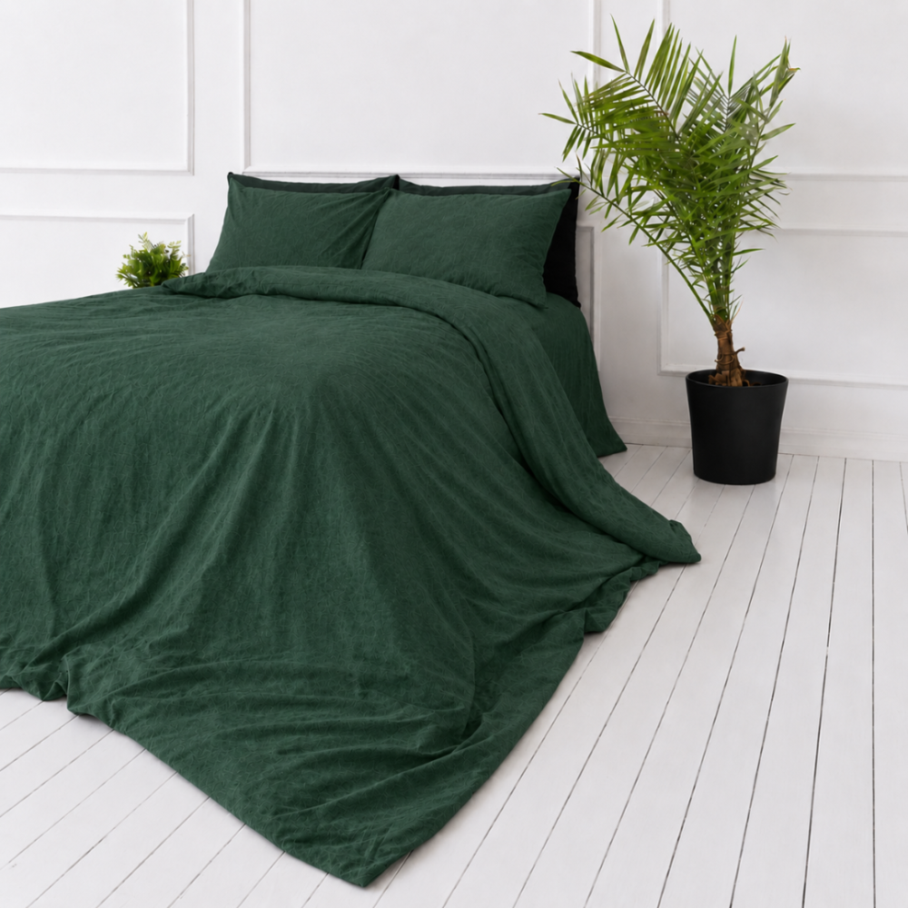 Lniana pościel "Linen Dark Green". Pościel 150x200, 140x200 cm, 150x200 cm, 160x200 cm, 180x200 cm, 200x200 cm, 200x220 cm, 220x240 cm