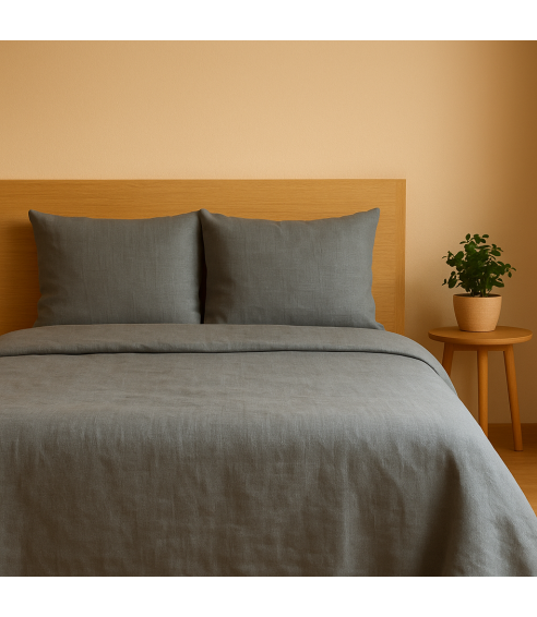Lniana pościel "Linen Grey oasis". Pościel Lniana