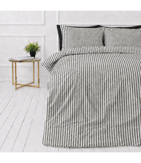 Pościel lniana „Linen Grey Stripes“. Pościel Lniana