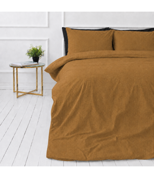 Pościel lniana „Linen Mustard“. Pościel Lniana