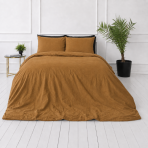 Pościel lniana „Linen Mustard“. Pościel 150x200, 140x200 cm, 150x200 cm, 160x200 cm, 180x200 cm, 200x200 cm, 200x220 cm, 220x240 cm. Złocistobrązowy komplet pościeli z delikatnym strukturalnym wzorem. Pościel lniana „Linen Mustard“. Pościel 150x200, 140x200 cm, 150x200 cm, 160x200 cm, 180x200 cm, 200x200 cm, 200x220 cm, 220x240 cm. Złocistobrązowy komplet pościeli z delikatnym strukturalnym wzorem.