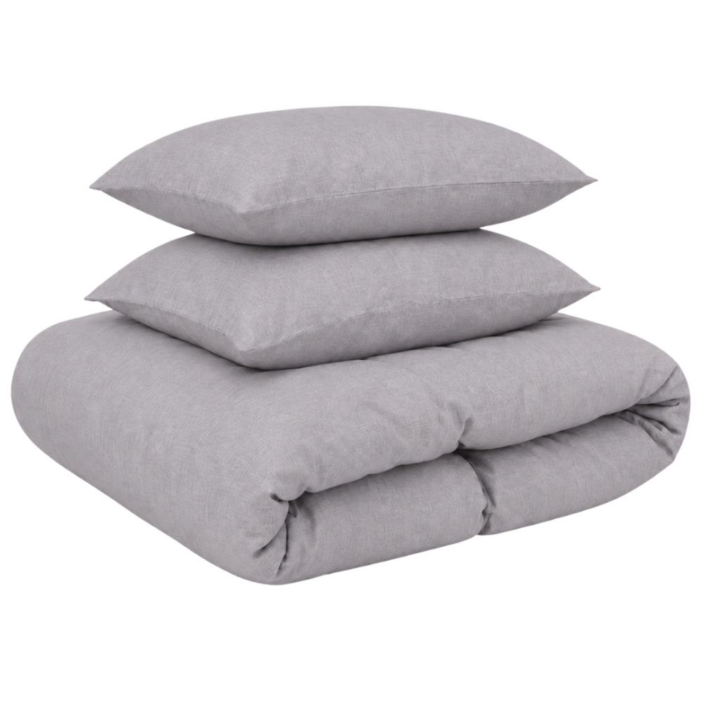 Pościel lniana „Linen Pearl“. Pościel 150x200, 140x200 cm, 150x200 cm, 160x200 cm, 180x200 cm, 200x200 cm, 200x220 cm, 220x240 cm. Jasnoszary komplet pościeli z liliowym odcieniem i subtelnym designem. Pościel lniana „Linen Pearl“. Pościel 150x200, 140x200 cm, 150x200 cm, 160x200 cm, 180x200 cm, 200x200 cm, 200x220 cm, 220x240 cm. Jasnoszary komplet pościeli z liliowym odcieniem i subtelnym designem.