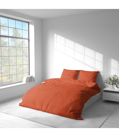 Lniana pościel "Linen Orange". Pościel Lniana
