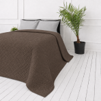 Narzuta „Bedspread Brunette“. Pledy, 210x240 cm. Brązowa narzuta z powtarzającym się wzorem przypominającym plecioną strukturę Narzuta „Bedspread Brunette“. Pledy, 210x240 cm. Brązowa narzuta z powtarzającym się wzorem przypominającym plecioną strukturę