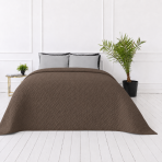 Narzuta „Bedspread Brunette“. Pledy, 210x240 cm. Czekoladowobrązowa narzuta z subtelną geometryczną fakturą Narzuta „Bedspread Brunette“. Pledy, 210x240 cm. Czekoladowobrązowa narzuta z subtelną geometryczną fakturą