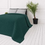 Narzuta „Bedspread Juniper“. Pledy, 210x240 cm. Narzuta w szmaragdowym odcieniu z gęstym powtarzalnym plecionym wzorem Narzuta „Bedspread Juniper“. Pledy, 210x240 cm. Narzuta w szmaragdowym odcieniu z gęstym powtarzalnym plecionym wzorem