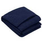 Narzuta „Bedspread Navy“. Pledy, 210x240 cm. Ciemnoniebieska narzuta z drobnym geometrycznym pikowanym wzorem Narzuta „Bedspread Navy“. Pledy, 210x240 cm. Ciemnoniebieska narzuta z drobnym geometrycznym pikowanym wzorem