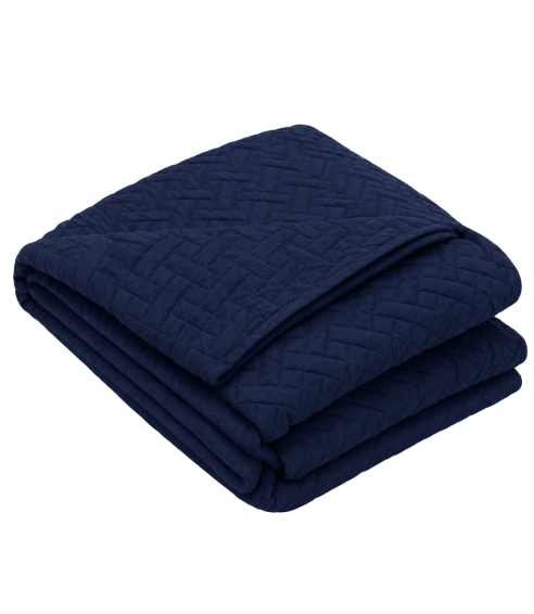 Narzuta „Bedspread Navy“. Pledy
