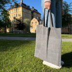 Torba na zakupy "Urban Denim". Minimalistyczna ciemnoszara materiałowa torba na zakupy.