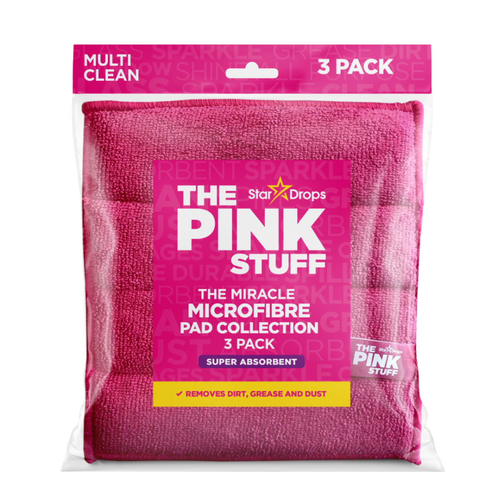 Szmatka „Pink stuff microfibre“. Ścierki kuchenne, 30x30 cm. Miękka różowa ściereczka z mikrofibry do skutecznego i delikatnego czyszczenia, idealna do różnych powierzchni i odkurzania.