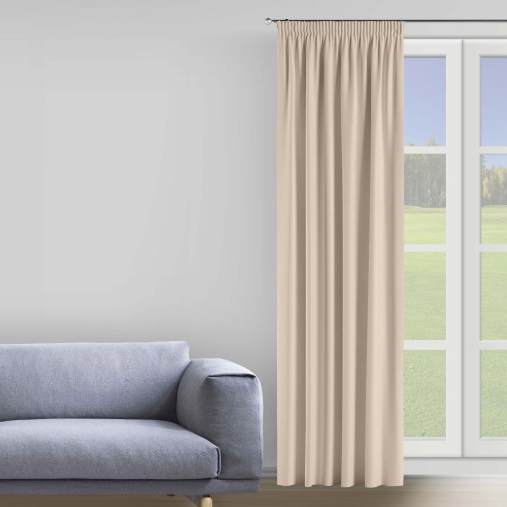 Zasłony nocne "Beige Curtain". Zasłony, 150x275 cm. Eleganckie beżowe zasłony, wnoszące ciepło i przytulność do twojej przestrzeni.