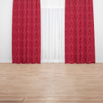 Zasłony nocne "Red baroque curtain". Zasłony, 140x220 cm. Elegancka czerwona zasłona żakardowa ze szczegółowym wzorem ornamentowym, idealna do wyrafinowanego wyglądu.
